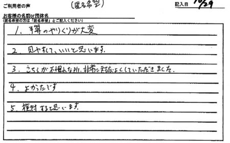 こちらが不慣れな所、非常に対応よくしていただきました。
