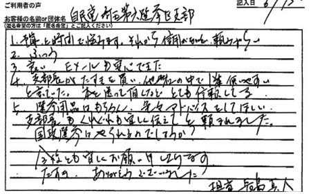 支部長がたすきを買い、他社の中で一番使いやすいと言っていた。