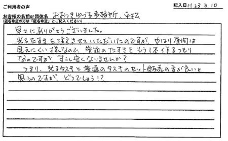 早々にありがとうございました。
